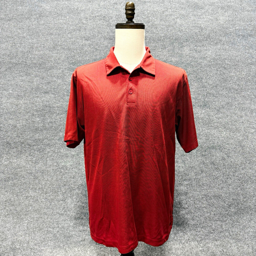 HEAD Mens Large Red Polo Shirt Short Sleeve Solid Golf Casual Performance